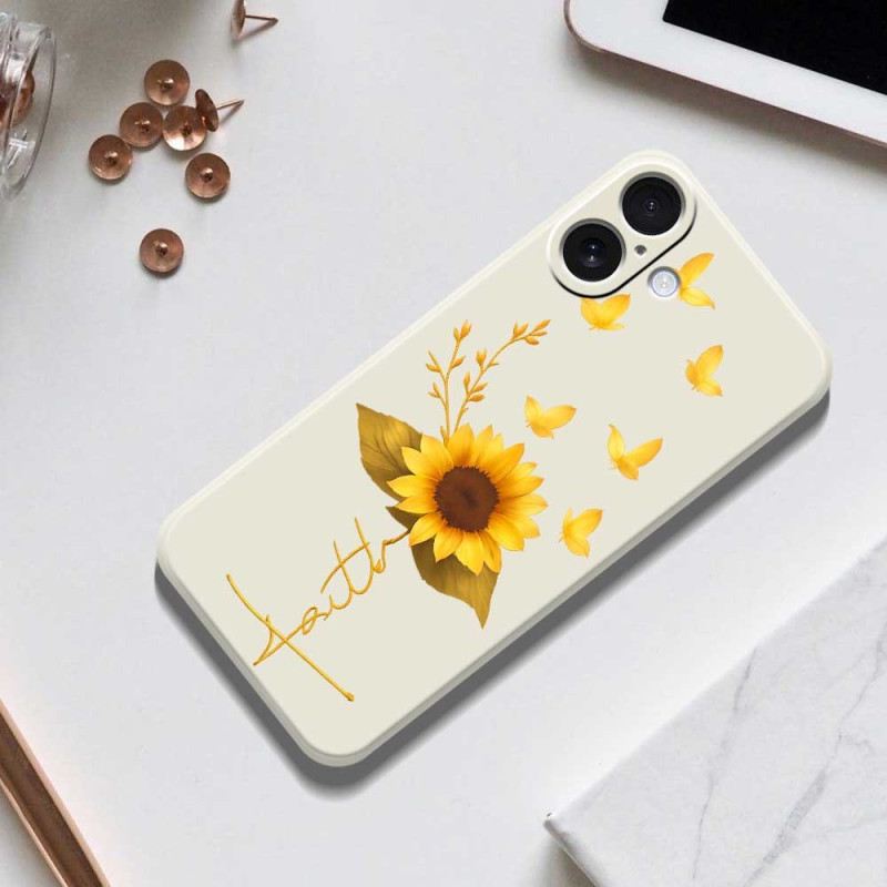 Hülle Für iPhone 17 Sonnenblume Aus Flüssigsilikon
