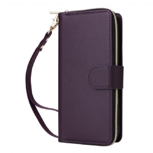 Lederhüllen Für iPhone 17 Geldbörse Mit 9 Kartenfächern Und Trageband