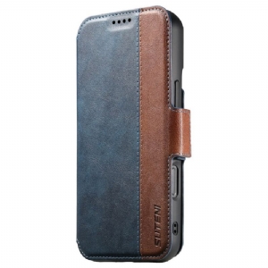 Lederhüllen iPhone 17 Handyhülle Magsafe Zweifarbiges Strukturiertes Leder