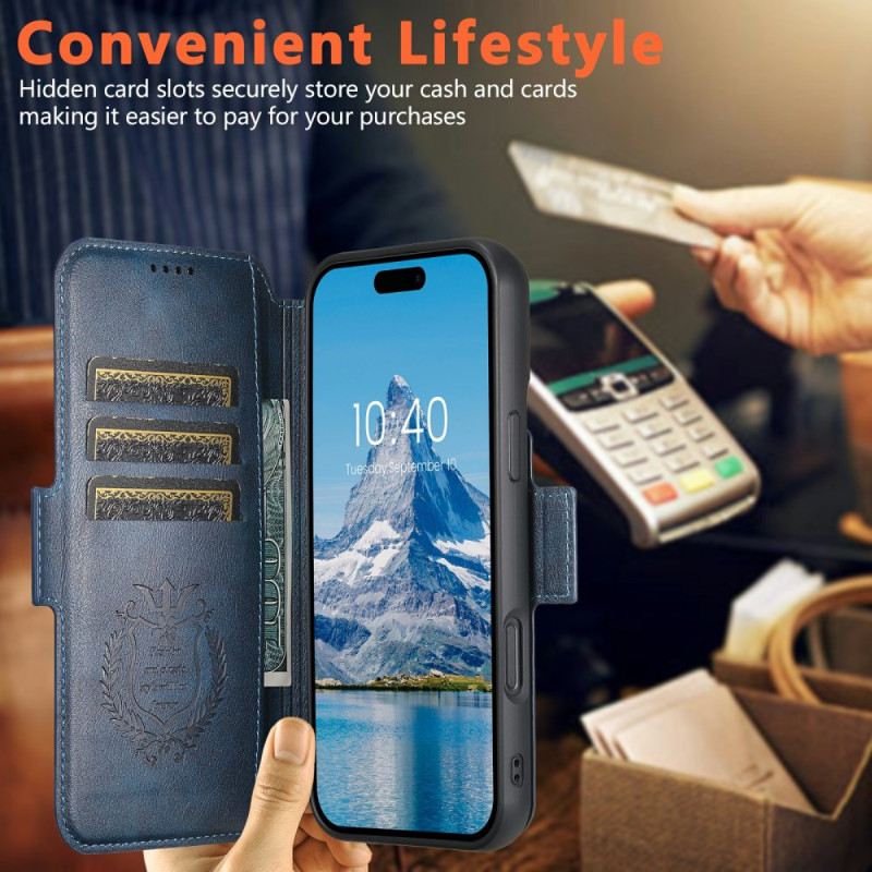 Lederhüllen iPhone 17 Handyhülle Magsafe Zweifarbiges Strukturiertes Leder