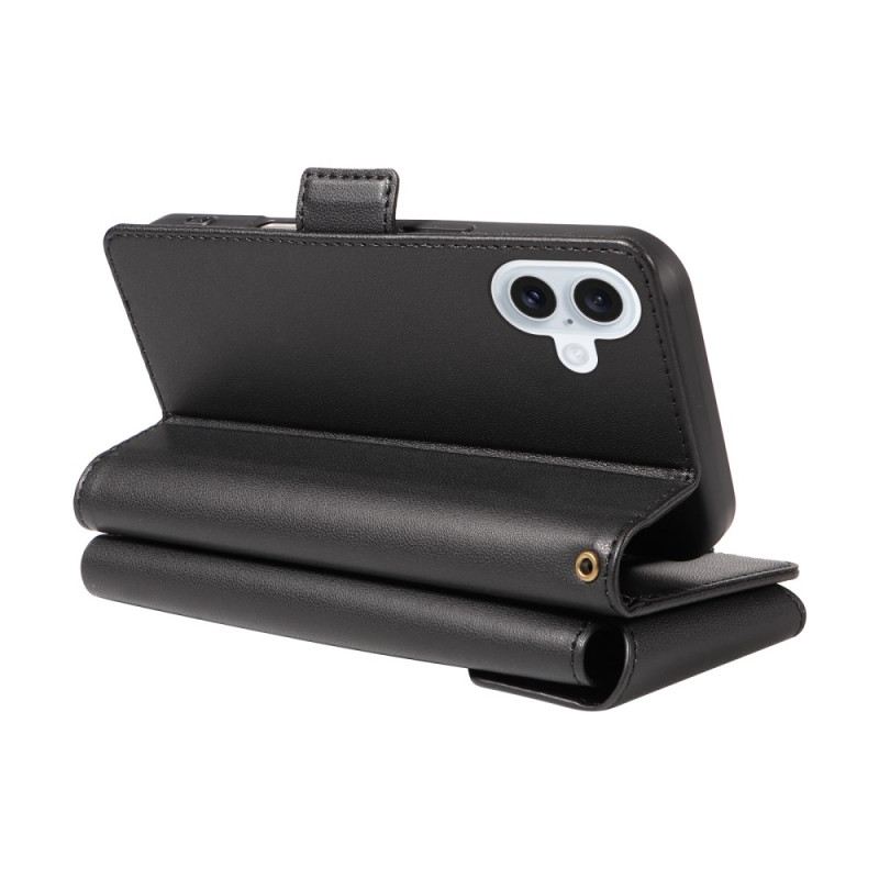 Lederhüllen iPhone 17 Handyhülle Mehrere Kartenfächer Und Handschlaufe