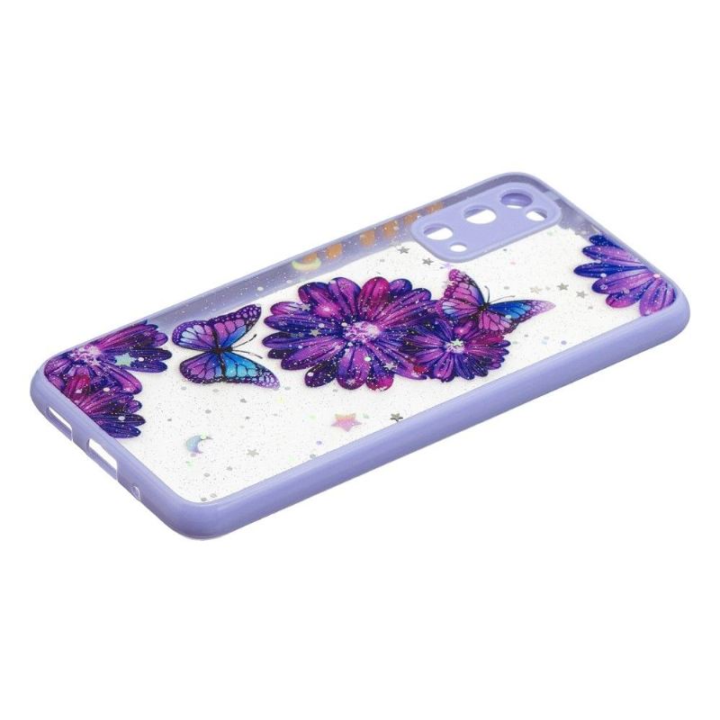 Handyhülle Für Samsung Galaxy S20 Lila Blumen Und Schmetterlinge