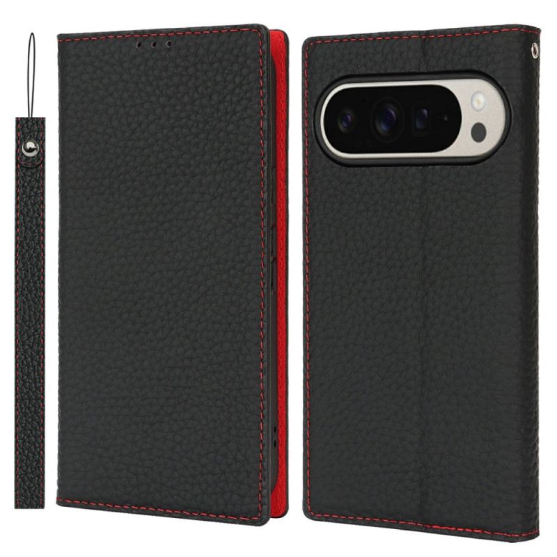 Flip Case Für Google Pixel 10 Pro Xl Leder Mit Riemen