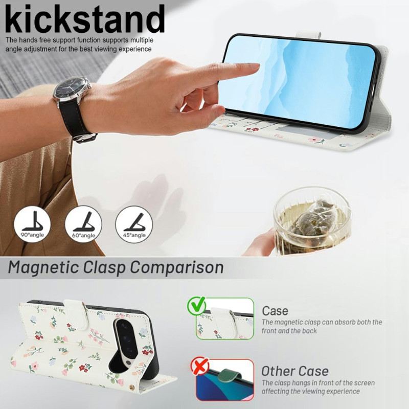 Lederhüllen Google Pixel 10 Pro Xl Blumenmuster