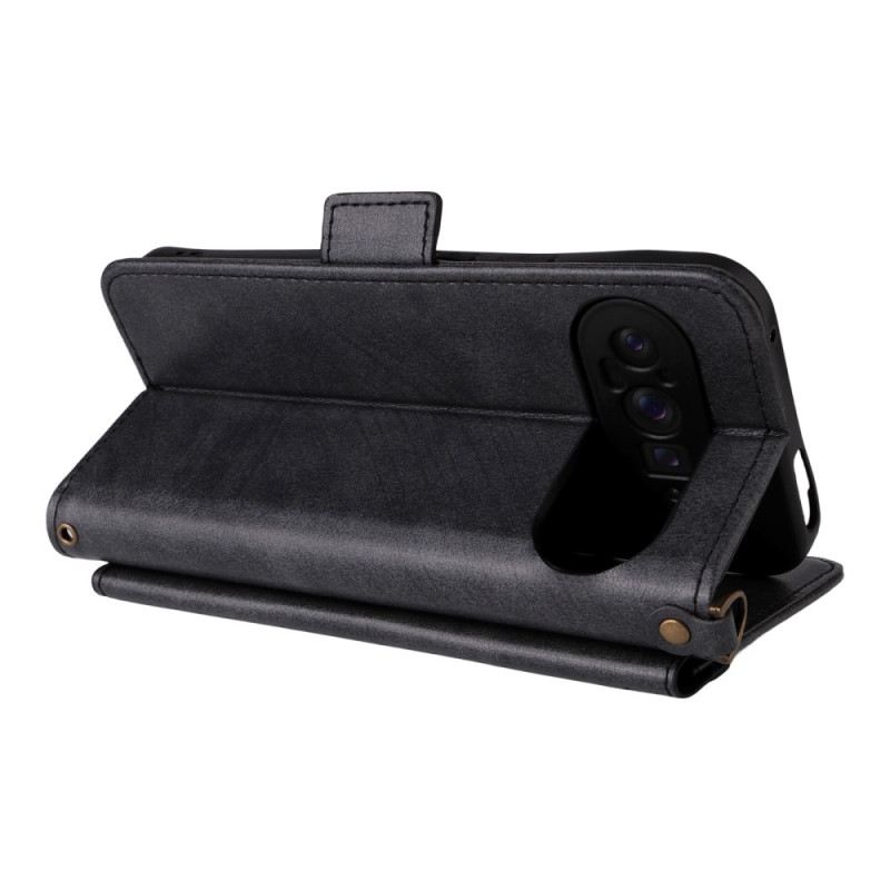 Lederhüllen Google Pixel 10 Pro Xl Handyhülle Vintage-hülle Mit Schultergurt