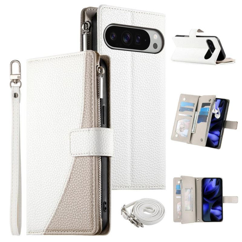 Lederhüllen Google Pixel 10 Pro Xl Handyhülle Zweifarbige Geldbörse