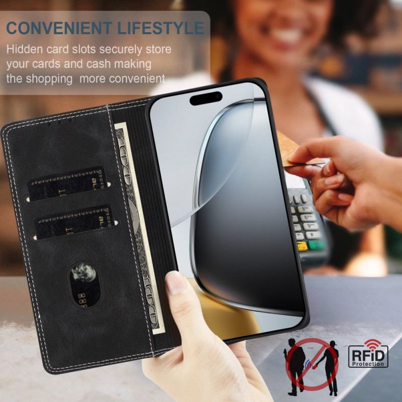 Flip Case Oneplus 15 Handyhülle Zweifarbiger Rfid-schutz