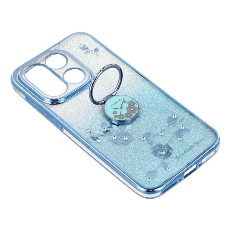 Hülle Oneplus 15 Ringhalter Und Glitzerblumenmuster