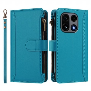 Lederhüllen Oneplus 15 Handyhülle Geldbörse Mit 9 Kartenfächern Und Riemen