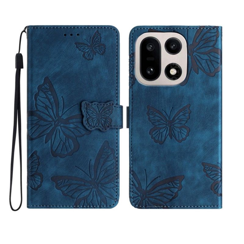 Lederhüllen Oneplus 15 Handyhülle Wildlederoptik Mit Schmetterlingen