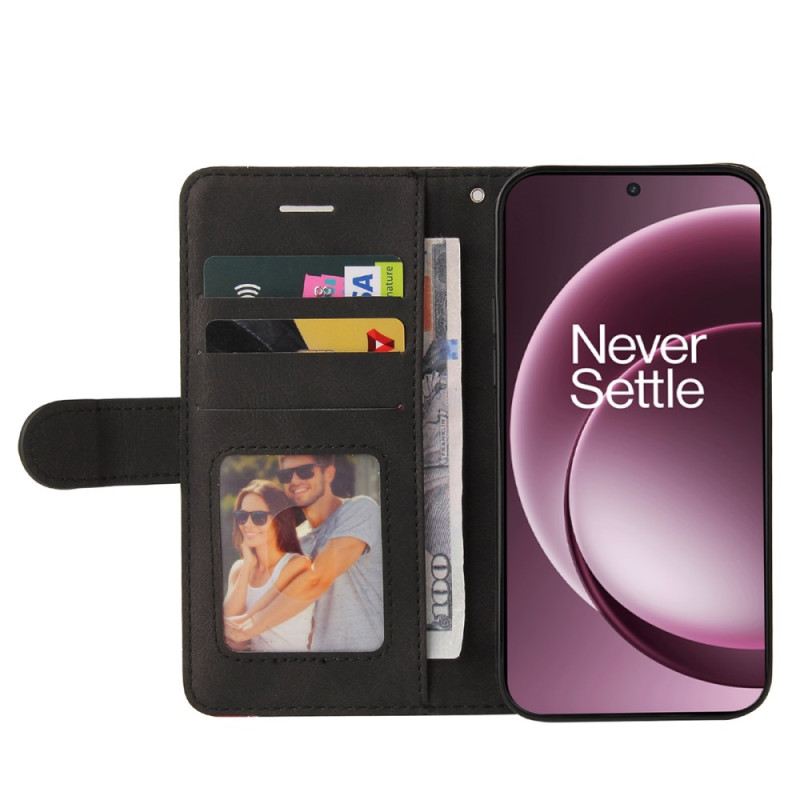 Lederhüllen Oneplus 15 Handyhülle Zweifarbige Wellenstruktur