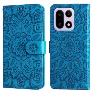 Lederhüllen Oneplus 15 Sonnenblumenmuster