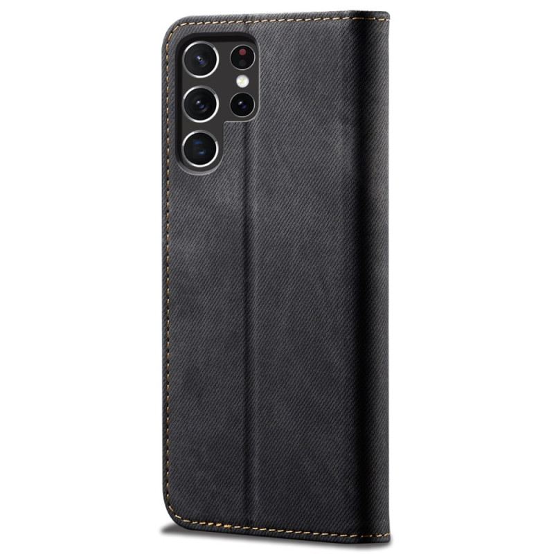 Flip Case Für Samsung Galaxy S25 Ultra 5g Denim-stoff