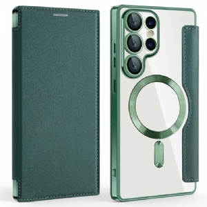 Flip Case Für Samsung Galaxy S25 Ultra 5g Magsafe-kompatibel Mit Rfid-blockierung In Lederoptik