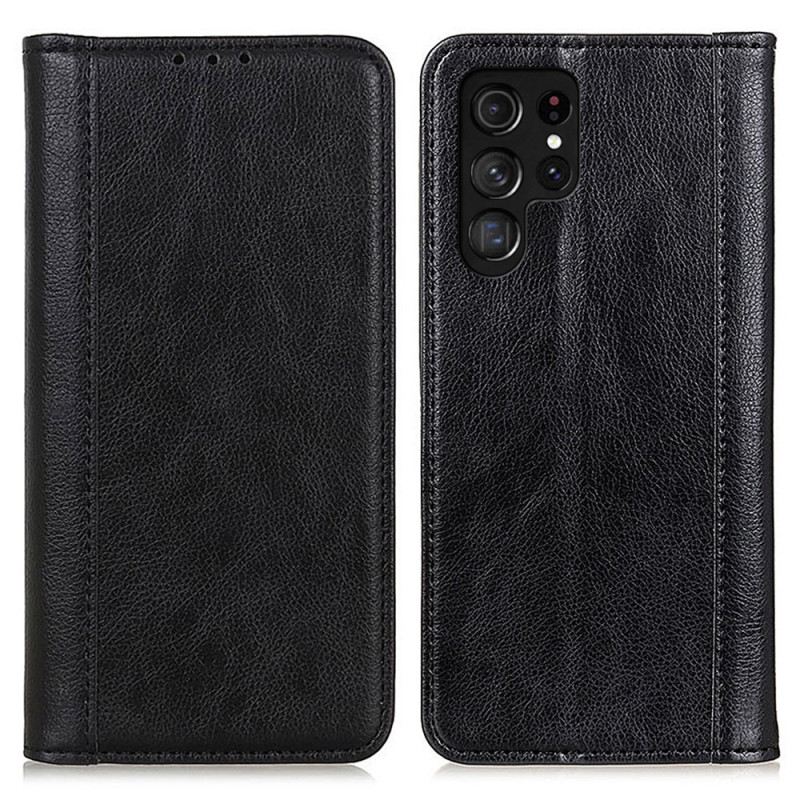 Flip Case Für Samsung Galaxy S25 Ultra 5g Spaltleder Litschi-optik