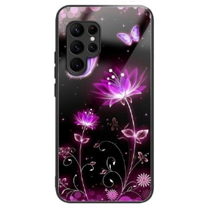 Hülle Für Samsung Galaxy S25 Ultra 5g Blumen Und Schmetterlinge Aus Gehärtetem Glas