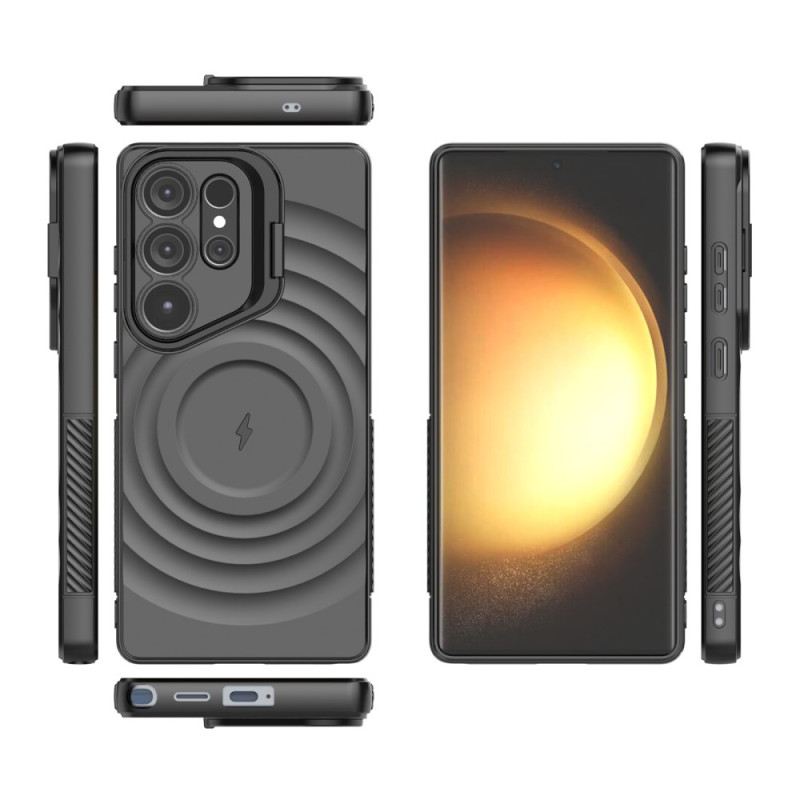 Hülle Für Samsung Galaxy S25 Ultra 5g Magsafe-kompatibles Wellenförmiges Design Mit Ständer