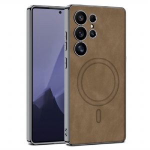 Hülle Für Samsung Galaxy S25 Ultra 5g Mattes Kunstleder Kompatibel Mit Magsafe