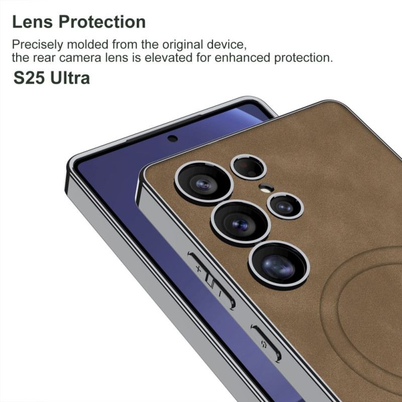 Hülle Für Samsung Galaxy S25 Ultra 5g Mattes Kunstleder Kompatibel Mit Magsafe