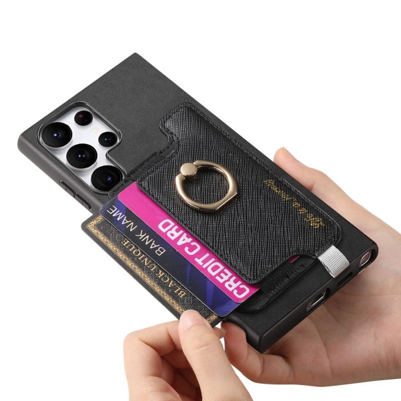 Hülle Samsung Galaxy S25 Ultra 5g Abnehmbarer Kartenhalter In Wildlederoptik