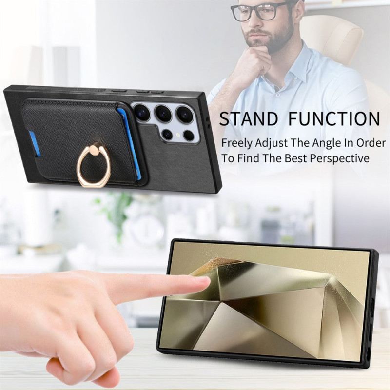 Hülle Samsung Galaxy S25 Ultra 5g Abnehmbarer Magnetischer Kartenhalter Und Ständer