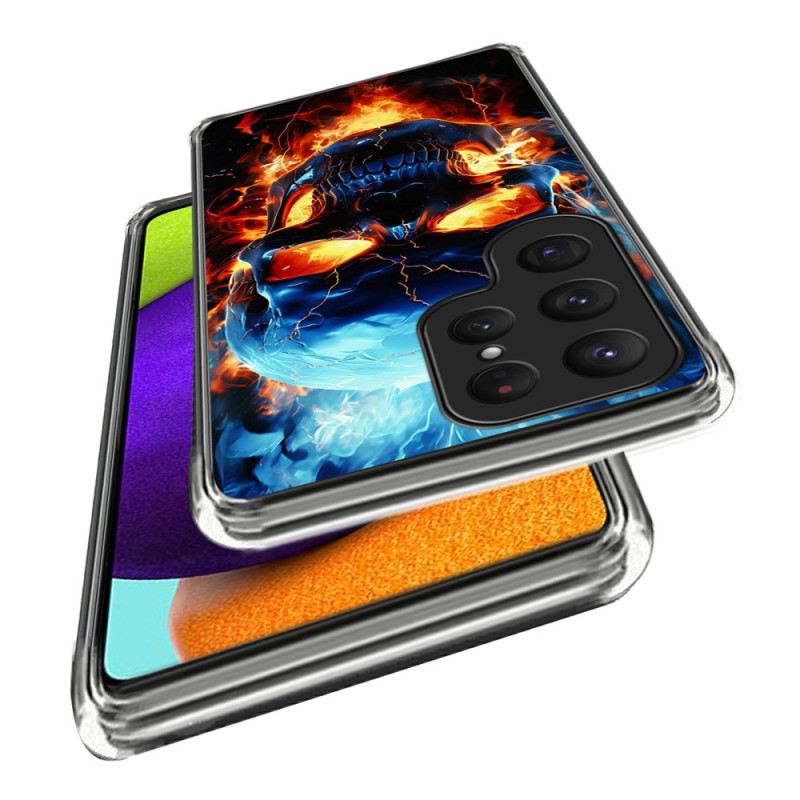 Hülle Samsung Galaxy S25 Ultra 5g Flammender Totenkopf