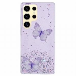 Hülle Samsung Galaxy S25 Ultra 5g Handyhülle Glitzernde Schmetterlinge