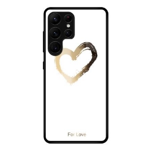 Hülle Samsung Galaxy S25 Ultra 5g Handyhülle Goldenes Herz Auf Weißem Hintergrund