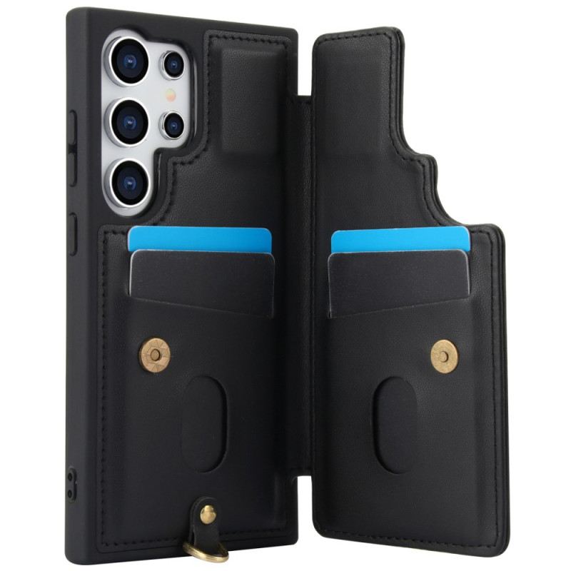 Hülle Samsung Galaxy S25 Ultra 5g Handyhülle Kartenhalter Mit Lanyard Und Schultergurt