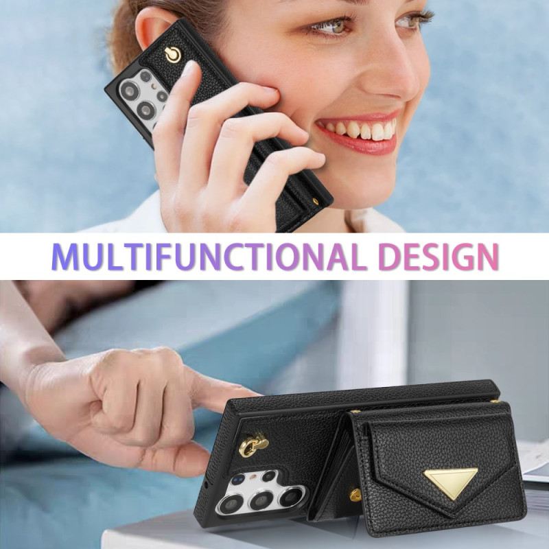 Hülle Samsung Galaxy S25 Ultra 5g Handyhülle Lederoptik Mit Kartenhalter Und Tragegurt