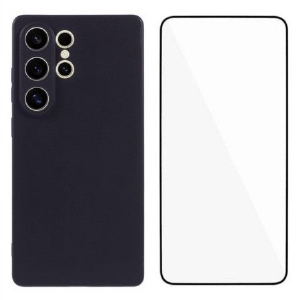 Hülle Samsung Galaxy S25 Ultra 5g Handyhülle Mattes Silikon Mit Displayschutzfolie Aus Gehärtetem Glas Schutzfolie