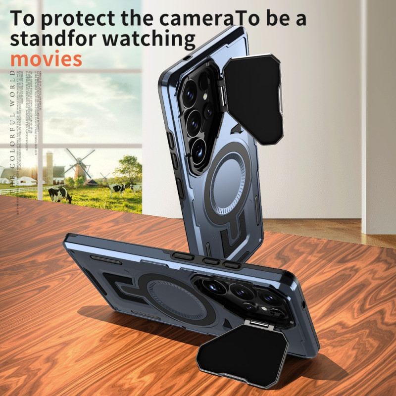 Hülle Samsung Galaxy S25 Ultra 5g Metalleffekt Mit Linsenabdeckung Und Ständer