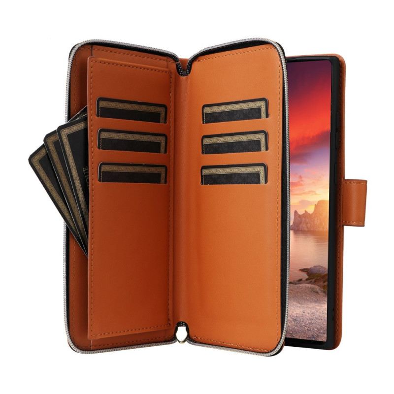 Lederhüllen Für Samsung Galaxy S25 Ultra 5g Geldbörse Mit 9 Kartenfächern Und Riemen