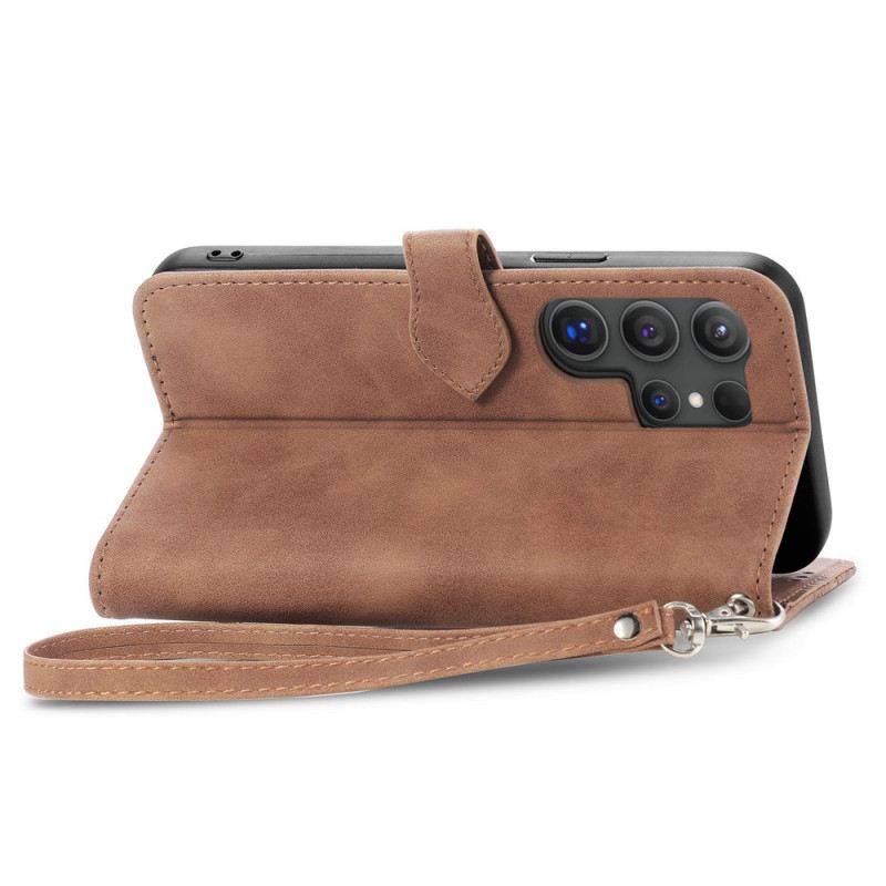 Lederhüllen Für Samsung Galaxy S25 Ultra 5g Geldbörse Mit Reißverschluss Und Spitzendesign