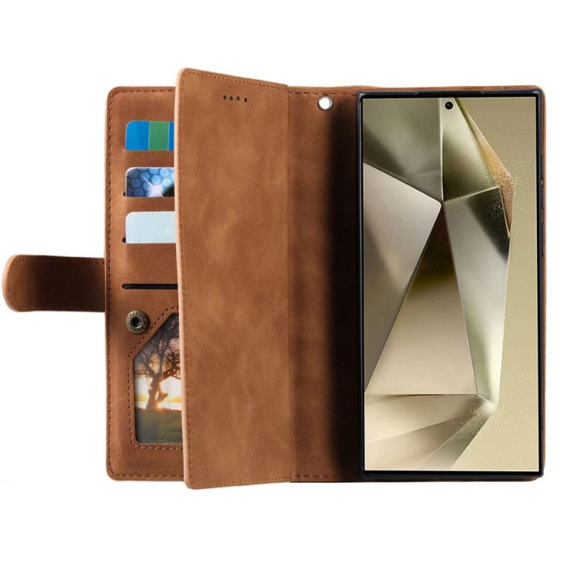 Lederhüllen Für Samsung Galaxy S25 Ultra 5g Reißverschluss-geldbörse