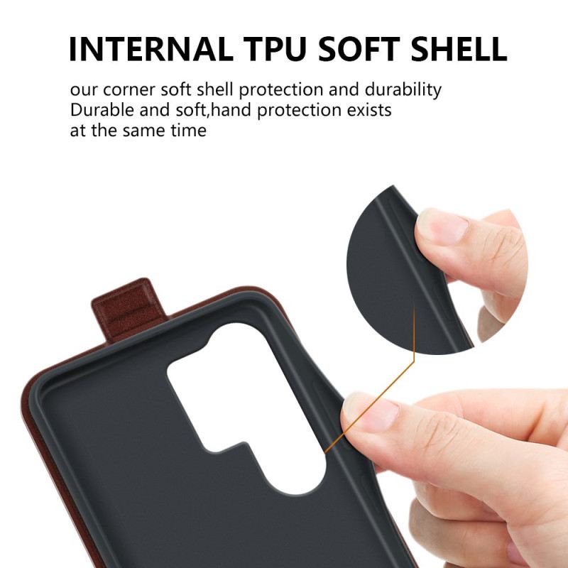 Lederhüllen Für Samsung Galaxy S25 Ultra 5g Vertikale Klappe