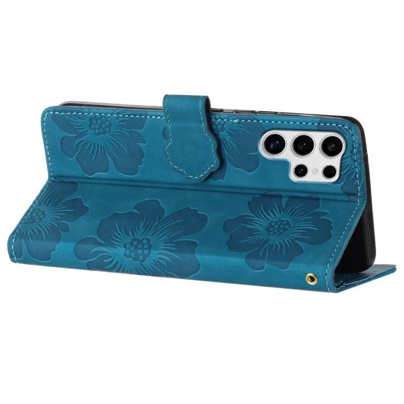 Lederhüllen Samsung Galaxy S25 Ultra 5g Elegantes Blumenmuster