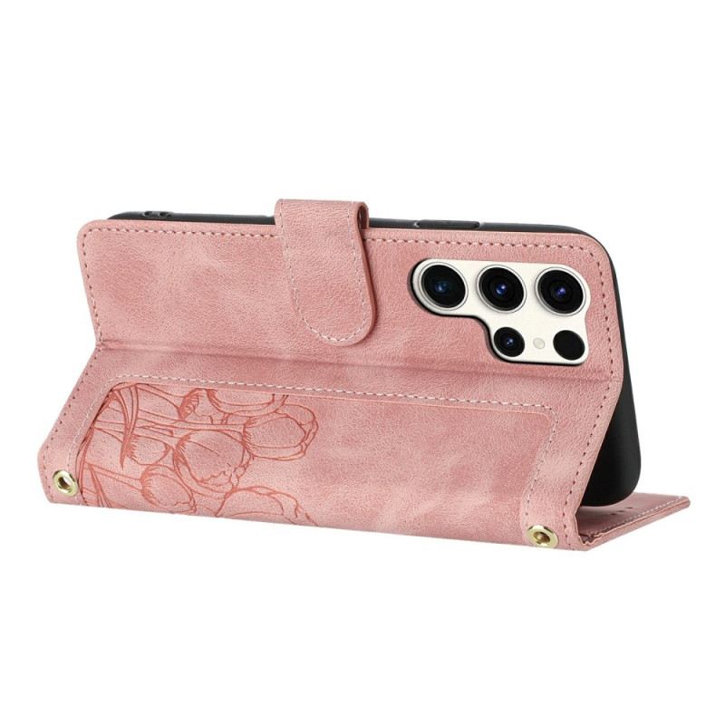 Lederhüllen Samsung Galaxy S25 Ultra 5g Geldbörse In Lederoptik Mit Blumenmuster