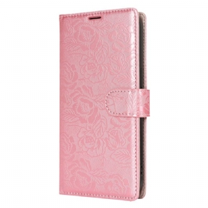 Lederhüllen Samsung Galaxy S25 Ultra 5g Handyhülle Blumenmuster Mit Riemen