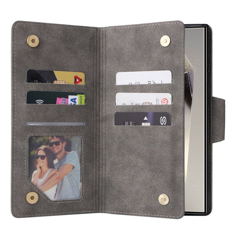 Lederhüllen Samsung Galaxy S25 Ultra 5g Handyhülle Geldbörse In Wildlederoptik Mit Riemen