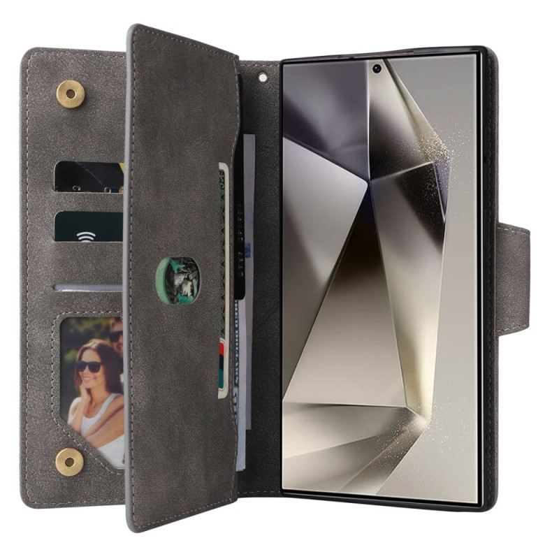 Lederhüllen Samsung Galaxy S25 Ultra 5g Handyhülle Geldbörse In Wildlederoptik Mit Riemen