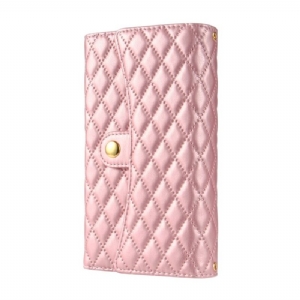 Lederhüllen Samsung Galaxy S25 Ultra 5g Handyhülle Gesteppte Geldbörse Mit Schulterriemen