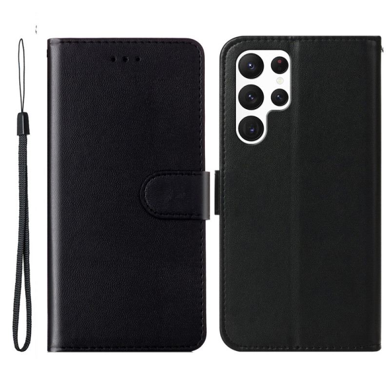 Lederhüllen Samsung Galaxy S25 Ultra 5g Handyhülle Glattes Kunstleder