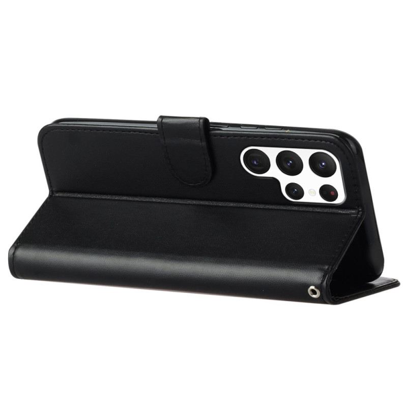 Lederhüllen Samsung Galaxy S25 Ultra 5g Handyhülle Glattes Kunstleder