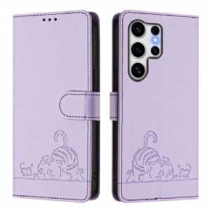 Lederhüllen Samsung Galaxy S25 Ultra 5g Katzenmotiv