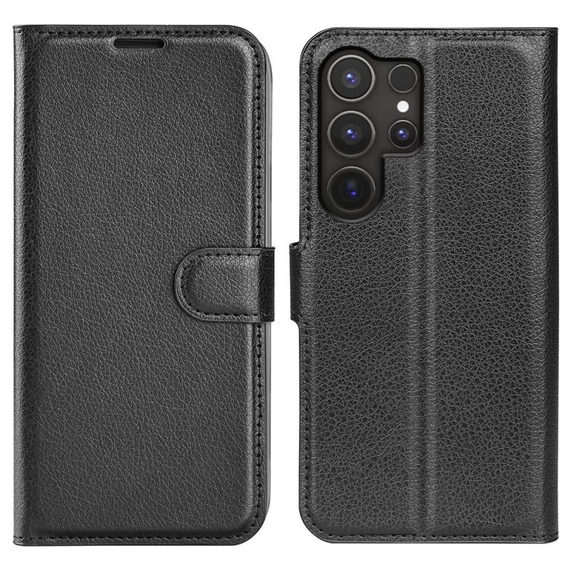 Lederhüllen Samsung Galaxy S25 Ultra 5g Klassisches Litschi-kunstleder