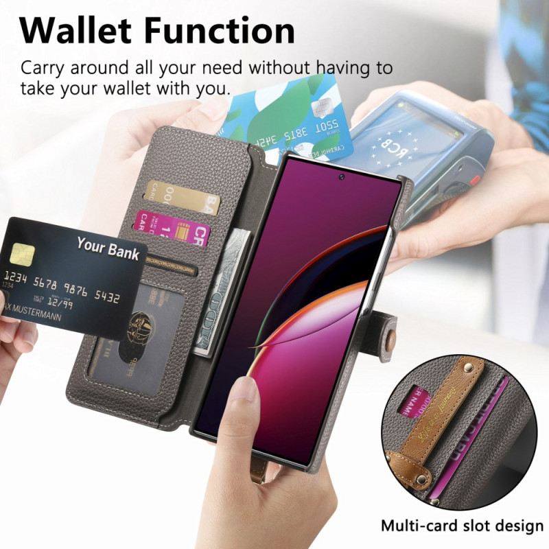 Lederhüllen Samsung Galaxy S25 Ultra 5g Rfid-geschützte Geldbörse Mit Tasche Und Ringhalter