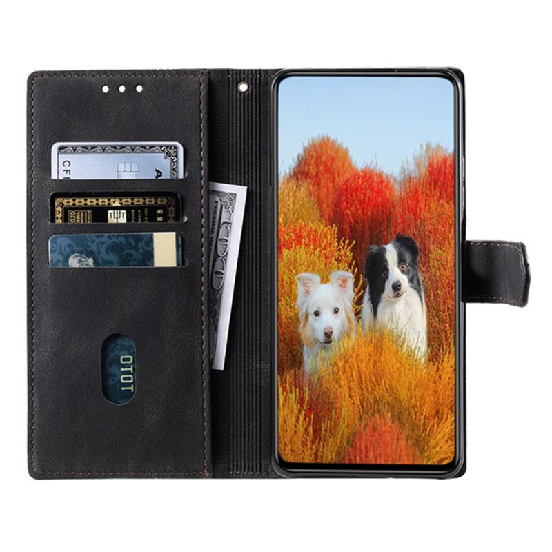 Lederhüllen Samsung Galaxy S25 Ultra 5g Zweifarbige Rfid-geldbörse In Wildlederoptik Mit Riemen