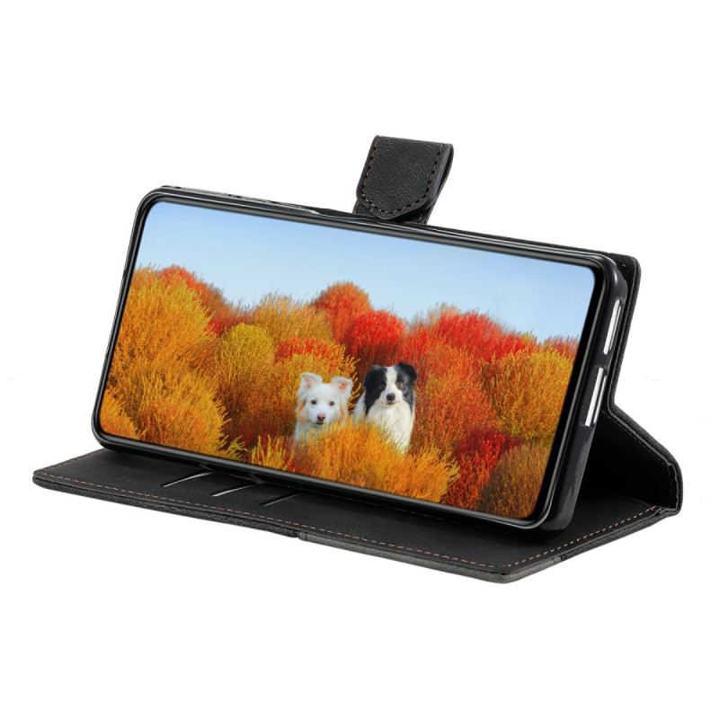 Lederhüllen Samsung Galaxy S25 Ultra 5g Zweifarbige Rfid-geldbörse In Wildlederoptik Mit Riemen