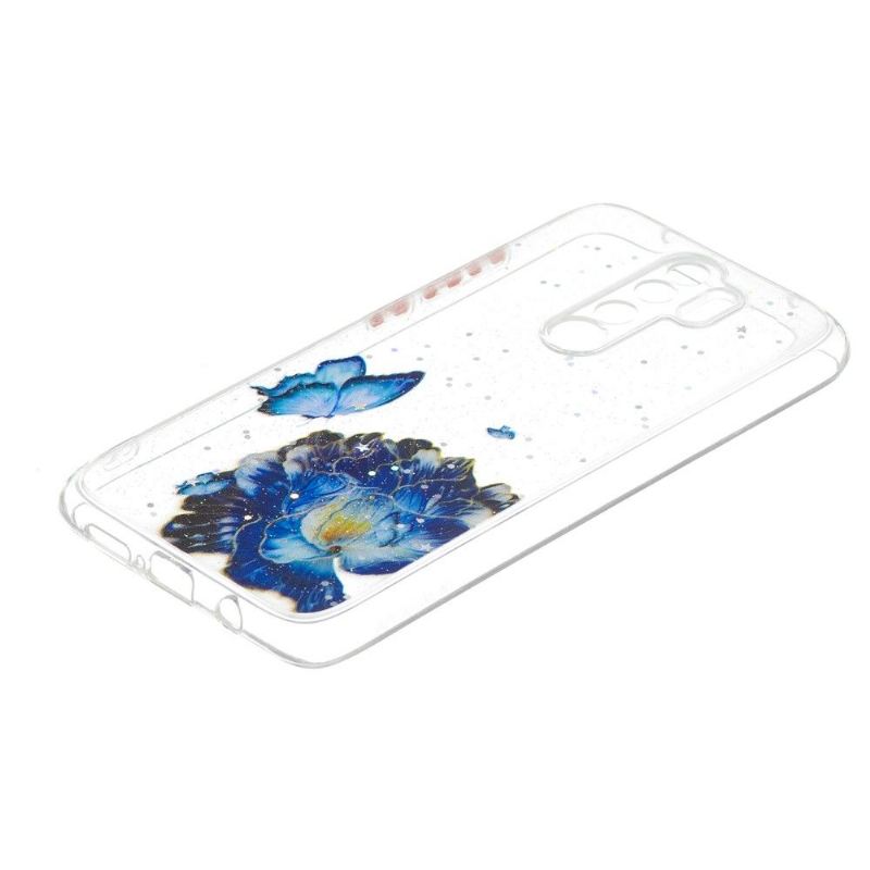 Hülle Für Xiaomi Redmi Note 8 Pro Blaue Blumen Und Schmetterlinge